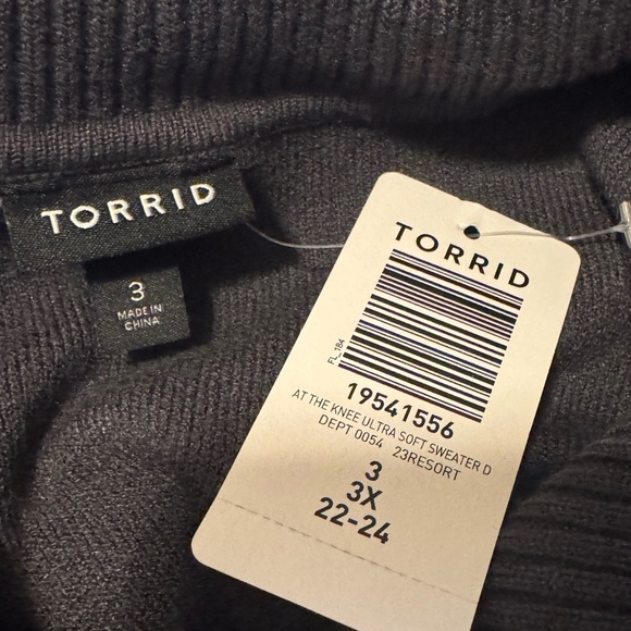 Torrid Plus Size 3X Charcoal Gray Ultra Soft Sweater Dress – Long Sleeve, NWT - Picture 7 of 7